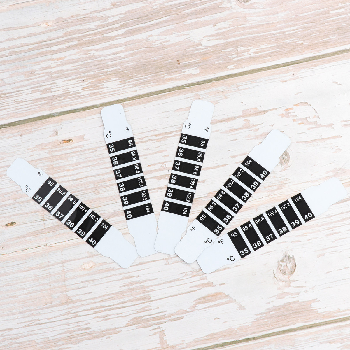 Temperature Strip Thermometer - 10 stuks koortstemperatuurstickers, vloeibaar kristal voorhoofdthermometer,