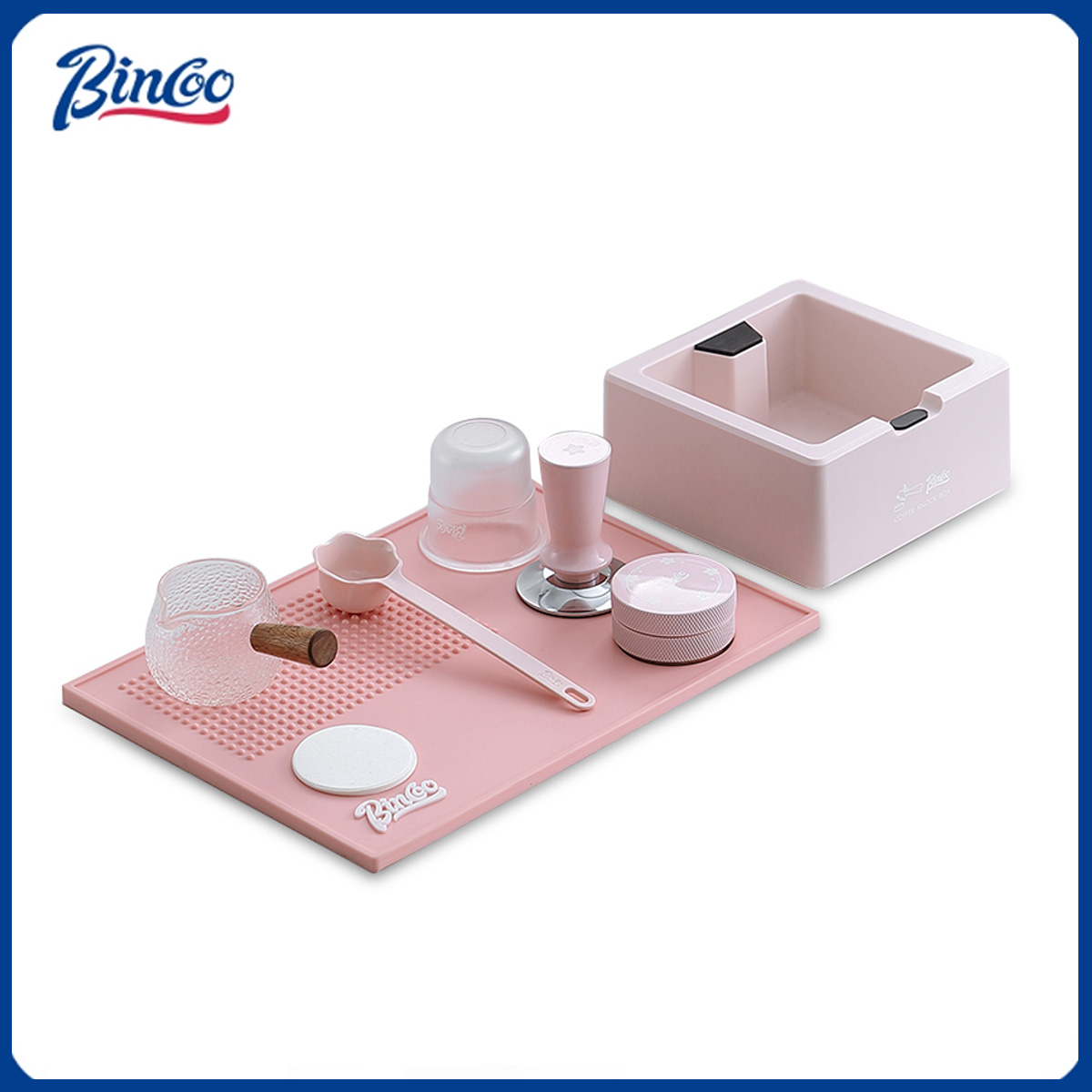 Espresso Tamper Set - Bincoo Roze Espresso 51mm-58mm Aanstampen Mat