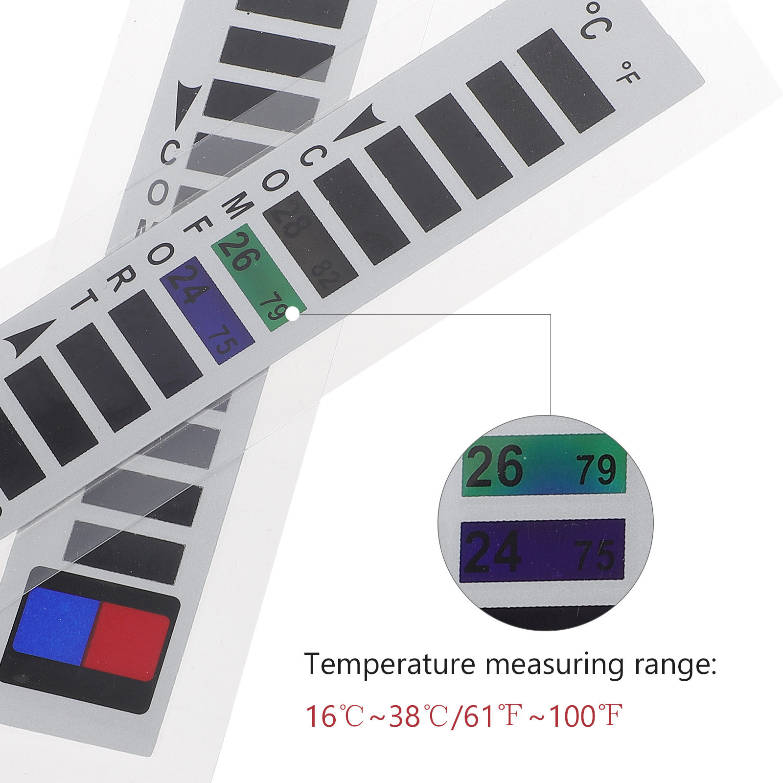 10 stuks stickers vloeistoftem - Temperature Strip Thermometer recensie en prijs